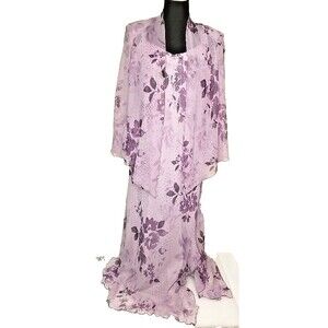 R&M Richards Size 14P Cocktail/Evening Dress Jacket Womens 2 Piece Purple